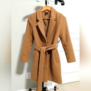 H&M wool blend tie belt coat